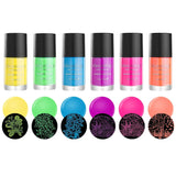 6-Piece vibrant neon hues stamping polishes from Our School's Out collection by Maniology.