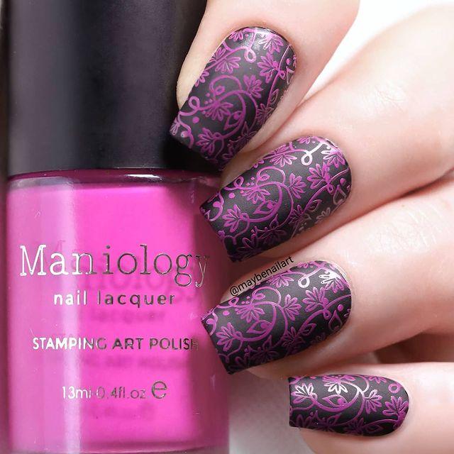 neon purple nail designs