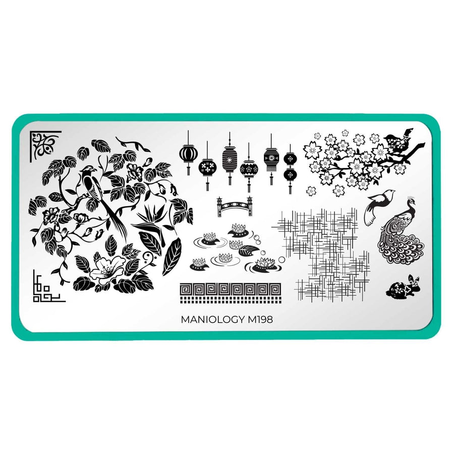 Secret Garden XL: Peaceful Pond (m198) - Nail Stamping Plate