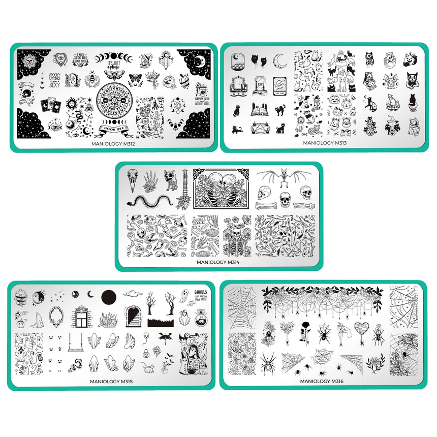 Shadowy Halloween (M312-M316) - Set of 5 Nail Stamping Plates