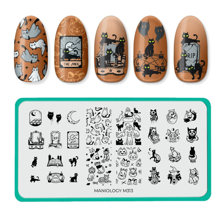 Maniology Halloween Limited Edition Nail Stamping Starter Kit (Plate,  Polish, Top Coat, Stamper and Scraper Card)