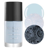 A delicate creamy periwinkle Light Blue Stamping Polish inspired by Snowflake Waltz holiday collection Doll Dance by Maniology.
