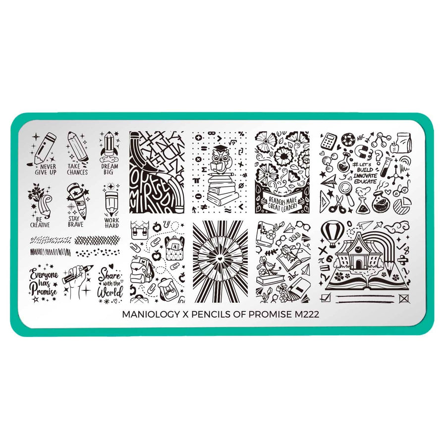 Stamp For A Cause: Pencils of Promise (M222) - Nail Stamping Plate