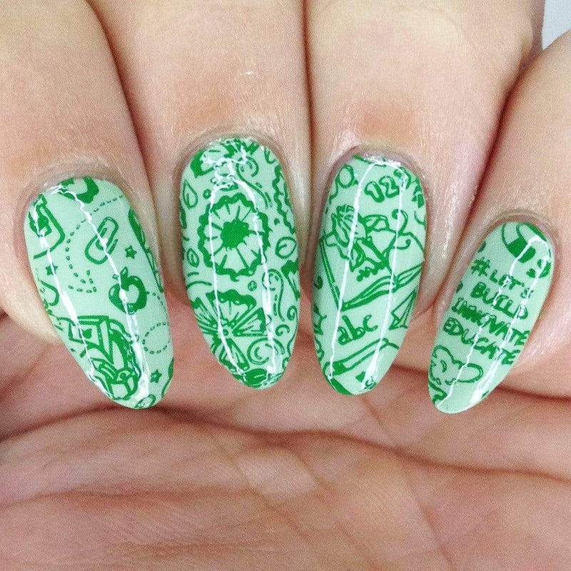 Notetaker Back to School Nail Stamping Plate