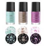  3 cool and vibrant stamping polish Stocking Stuffer 1 set with heavy pigmentation and a lush, creamy finish.