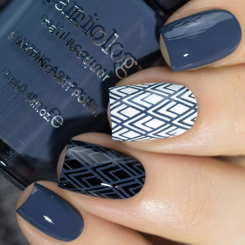 Winter's Kiss (B314) - Navy Blue Stamping Polish