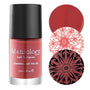 A warm clay red-orange stamping polish from Sugar + Spice collection by Maniology (B352).