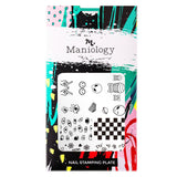  A nail stamping plate with 90's throwbacks, aliens, and UFO designs from our Teenage Dream XL collection by Maniology My Pet Alien (m156).