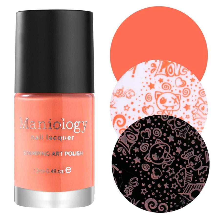 A Light Orange Stamping Polish inspired by the sunny orange citrine crystal from The Gardener collection Citrine (B241) by Maniology.