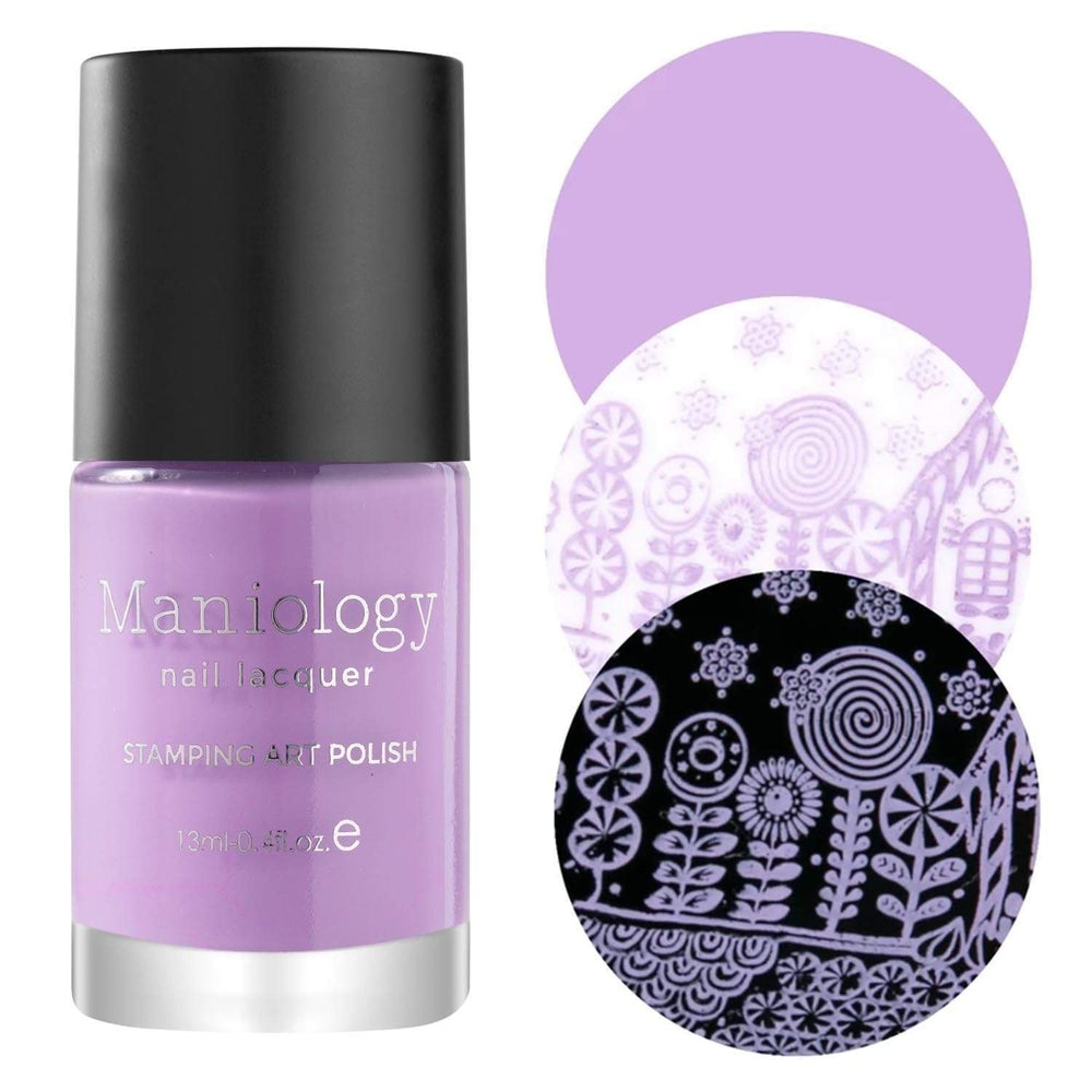 A beautifully rooted light purple stamping polish inspired by the Lilac Mist succulent by Maniology.