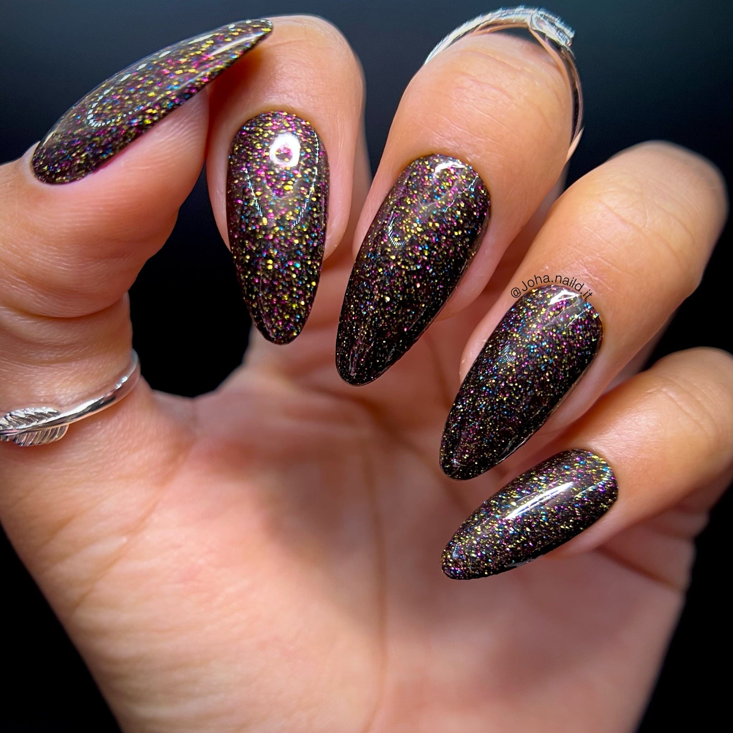 Hollywood Semi Sheer Black Glitter Nail Polish | Maniology