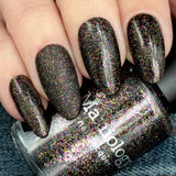 Tinseltown: Hollywood (P142) - Semi Sheer Black with Glitter Nail Polish