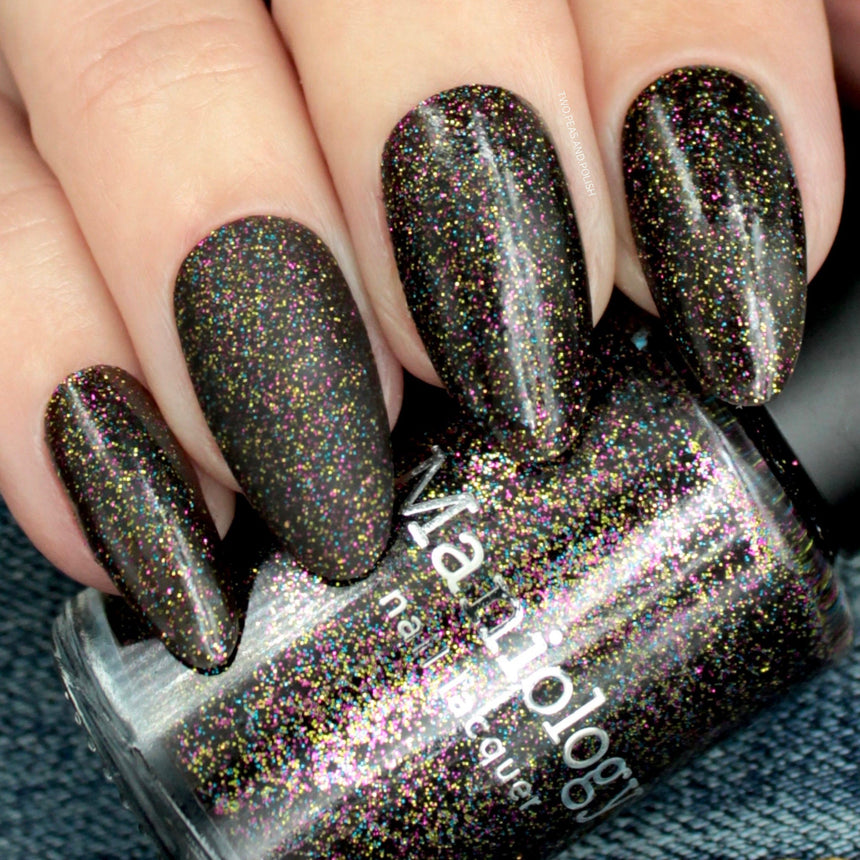 Tinseltown: Hollywood (P142) - Semi Sheer Black with Glitter Nail Polish