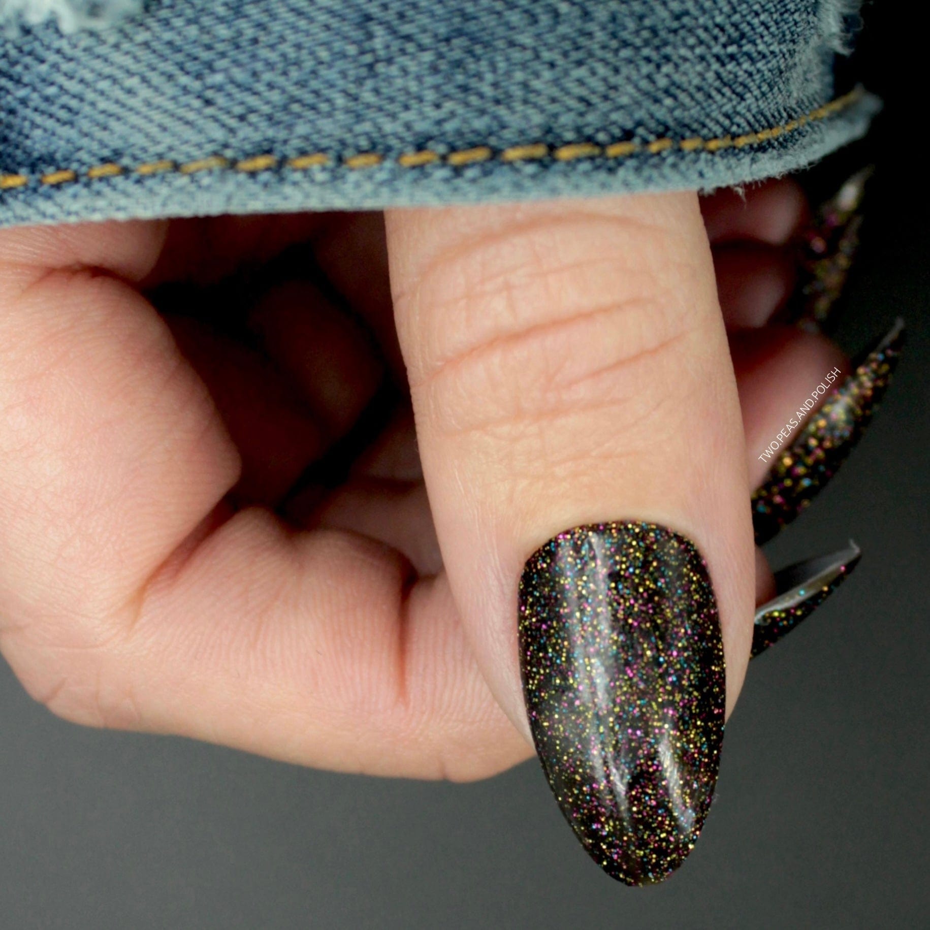 Hollywood Semi Sheer Black Glitter Nail Polish | Maniology