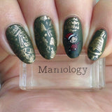 Treat Your Elf (m168) - Nail Stamping manicure featuring elf and sweaters.