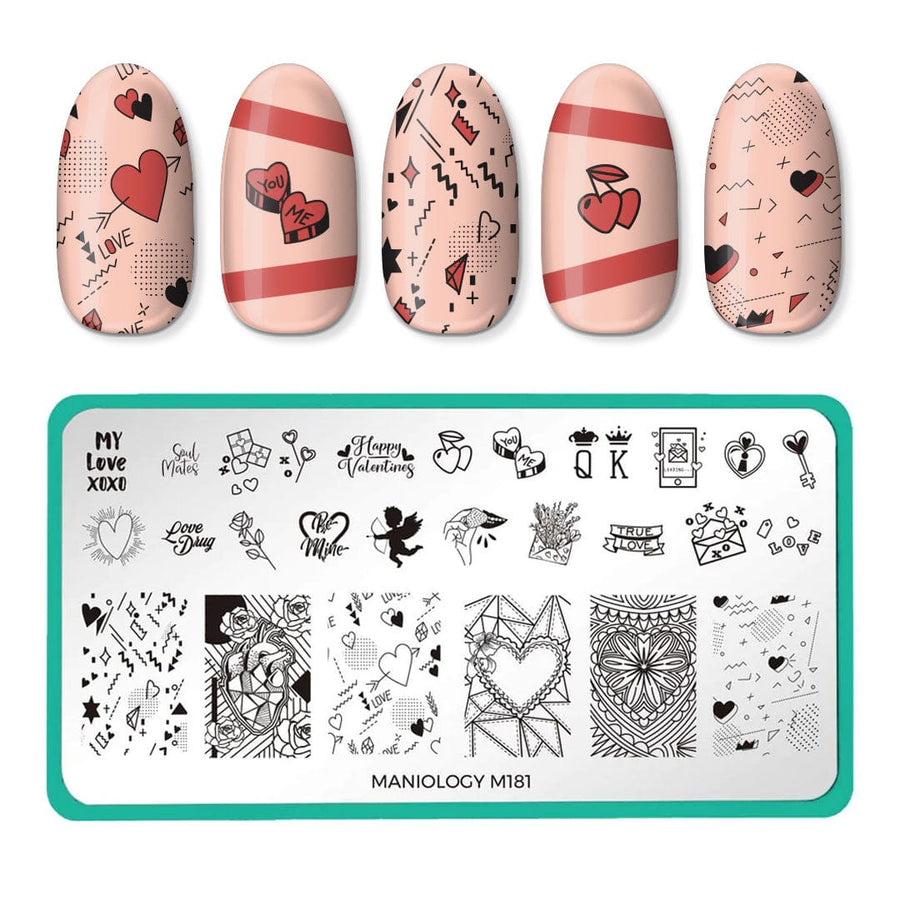 Valentine's Day Occasions: Paper Hearts (m181) - Nail Stamping Plate