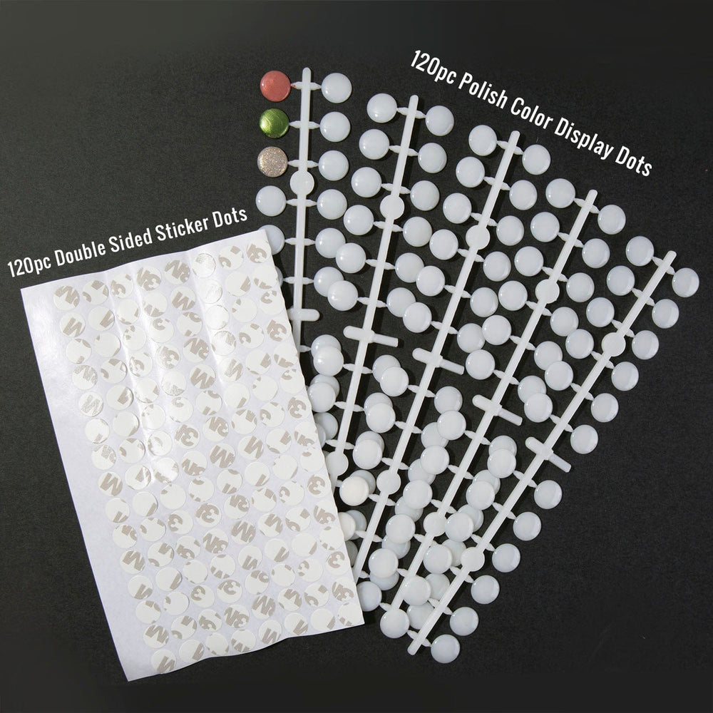 ﻿White Self-Adhesive Nail Polish Swatch Dots - Set of 120