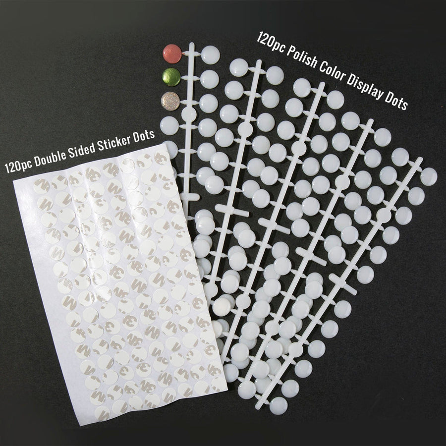 ﻿﻿White Self-Adhesive Nail Polish Swatch Dots - Set of 120