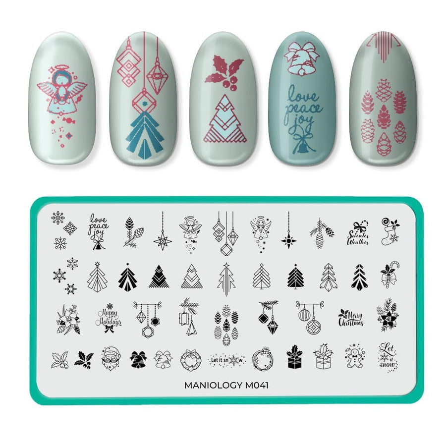 Winter Occasions: Holiday Trim (m041) -  Nail Stamping Plate