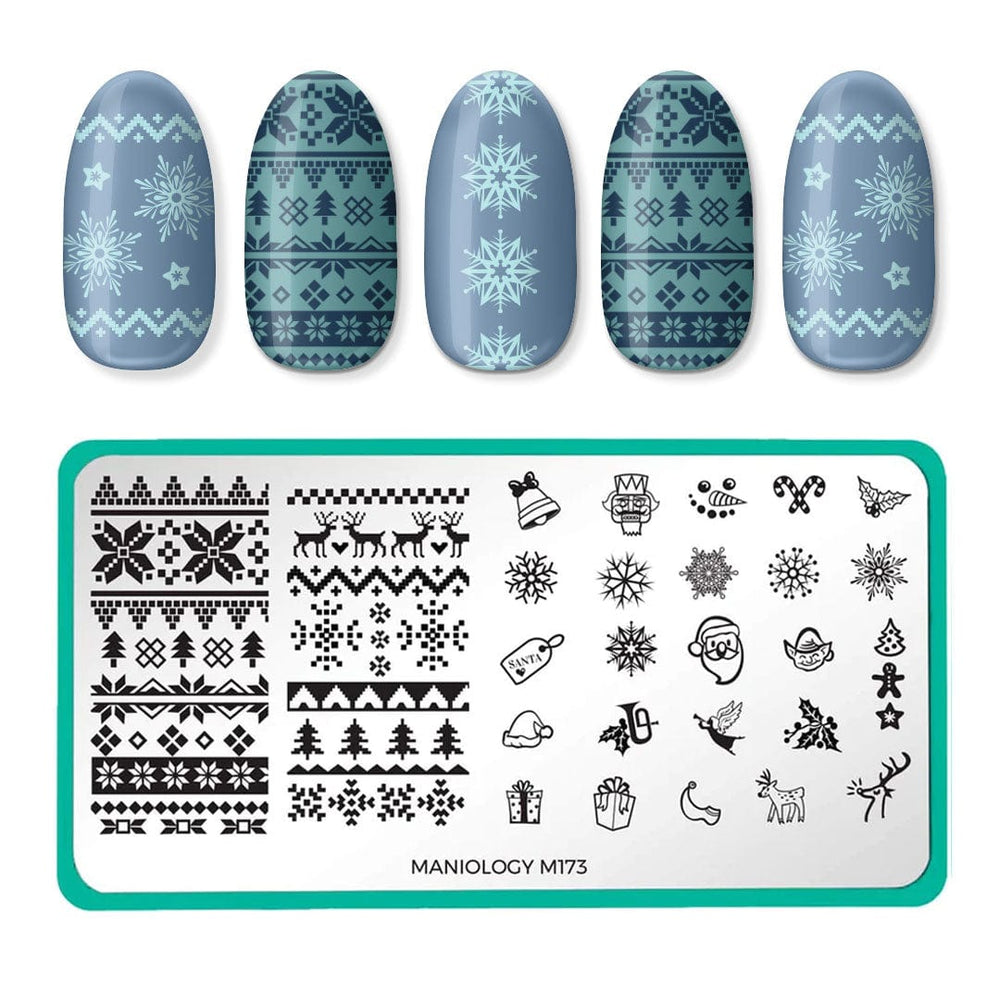 Winter Occasions XL: Ugly Sweater/Holly Jolly (m173) - Nail Stamping Plate