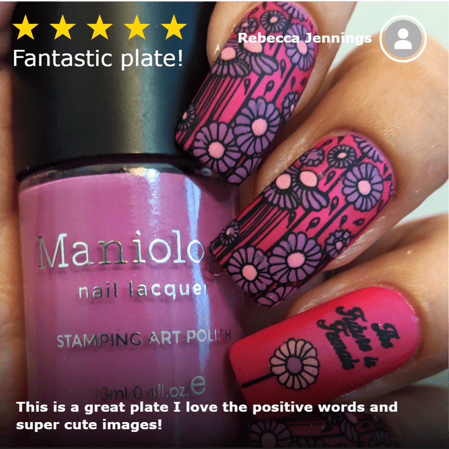 Women's Empowerment: Hyper Floral Flashback Plate (m115) - Nail Stamping Plate