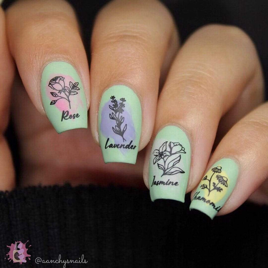 Aromatherapy: Scented Garden (MXM049) - Nail Stamping Plate
