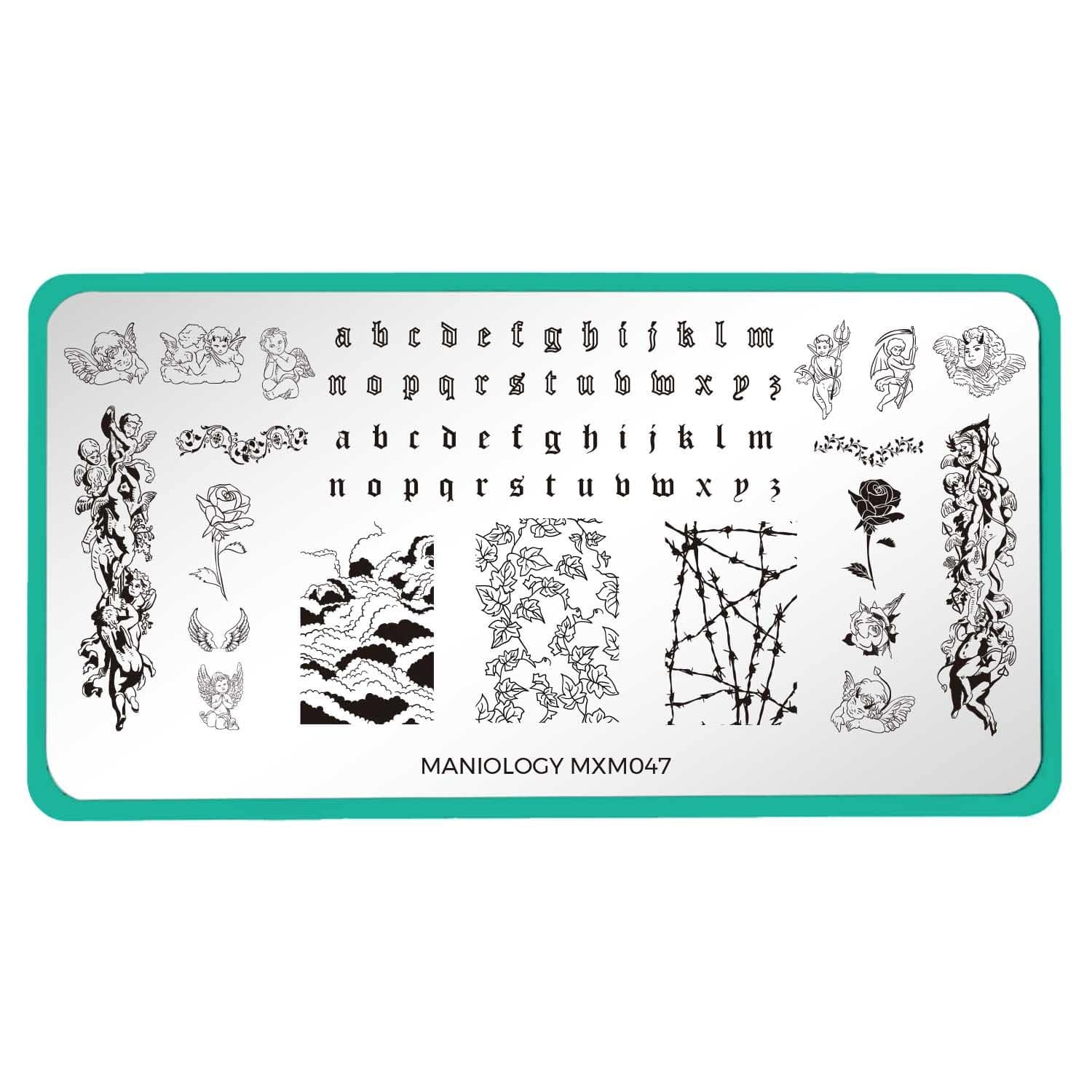Devils & Angels: Thorns of Roses (MXM047) - Nail Stamping Plate