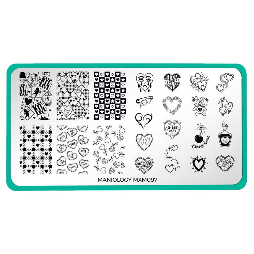 Hearts & Chains: Heartcrafted (MXM097) - Nail Stamping Plate