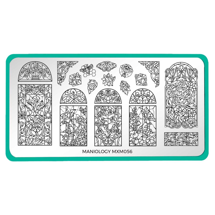 Stained Glass: Petal Pane (MXM056) - Nail Stamping Plate