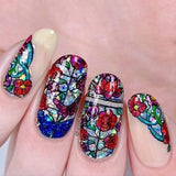 Stained Glass: Petal Pane (MXM056) - Nail Stamping Plate