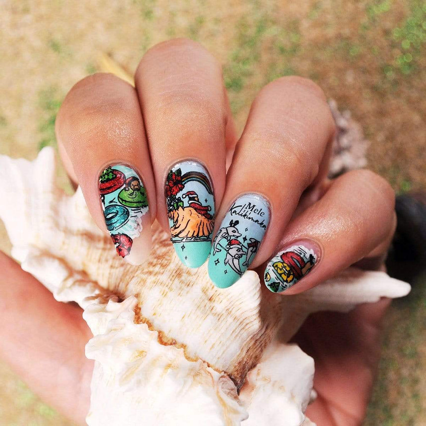 Tropical Holiday: Deck the Palms (MXM068) - Nail Stamping Plate